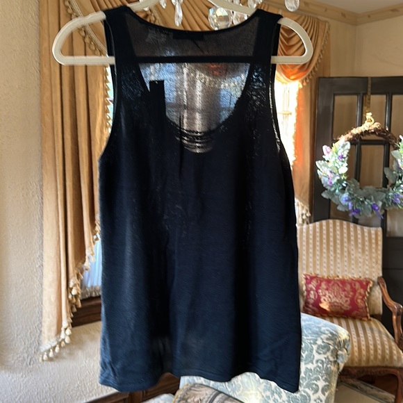 Black knit tank with sequin with small pallet sequins Med NWT - Picture 3 of 6
